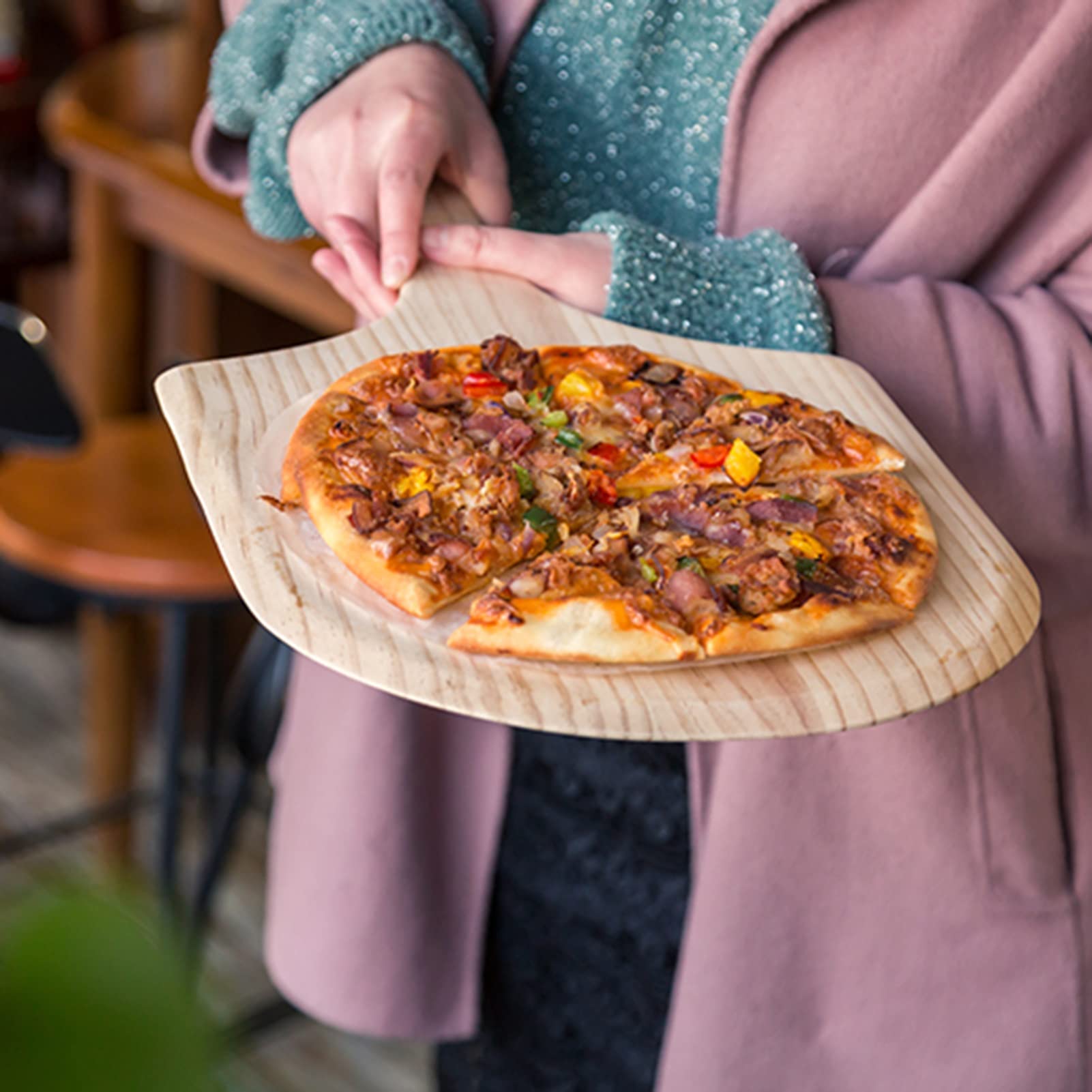 Pelle à Pizza en Bambou, spatule à Pizza Extra Large, Palette à Pizza, Gain de Place, pour tartes, Pizza, Tous Les Fours