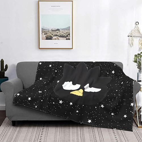 Manta de franela de dibujos animados de anime Bad Badtz Maru manta de aire acondicionado, manta de algodón cálida para todas las estaciones para