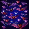 Halloween Indoor 3D Bat with LED Lights 24 Pieces, decoration PVC Realistic Bat Pattern Window Stickers for Parties
