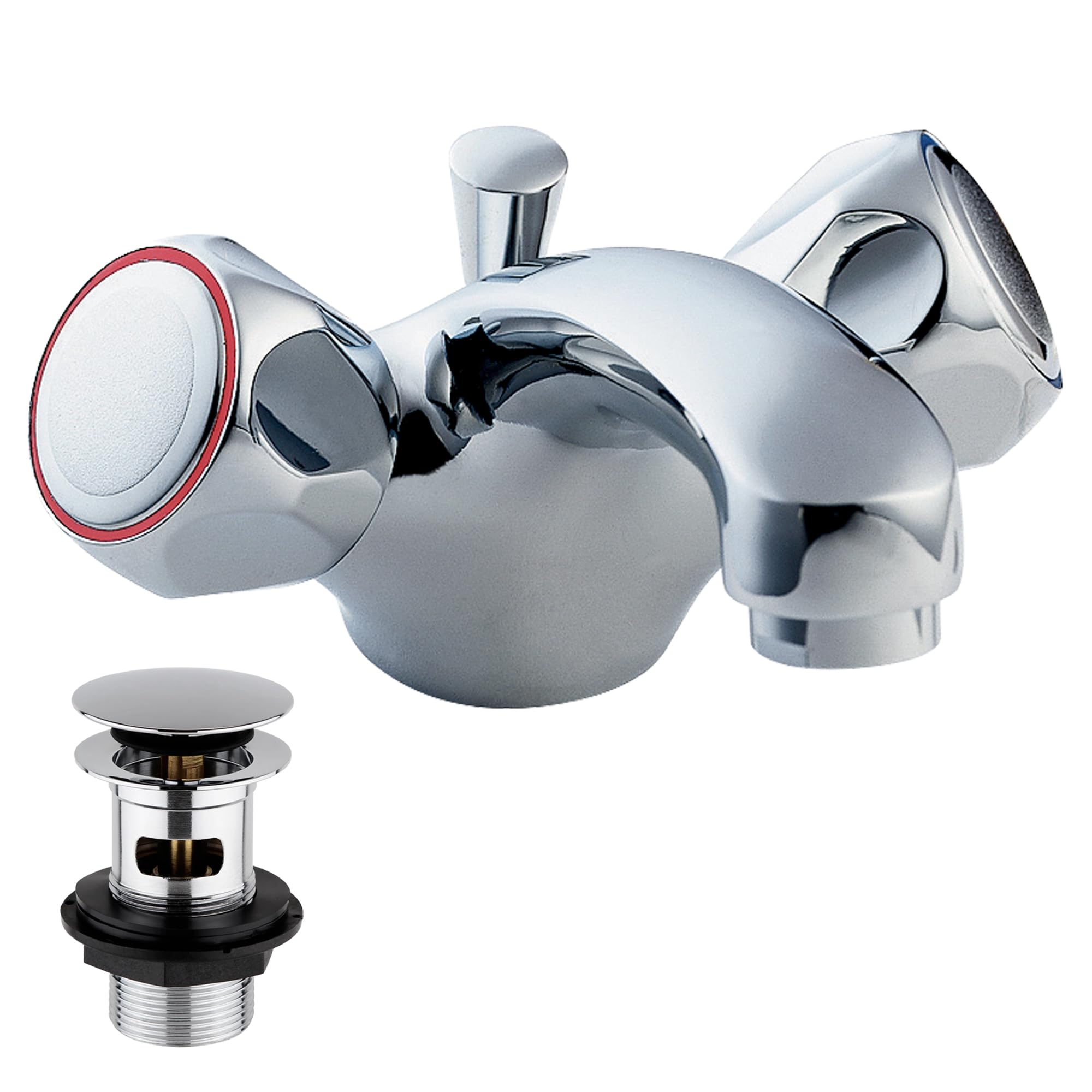 Deva Gold Profile Mono Basin Mixer Tap With Pop Up Waste (Chrome).