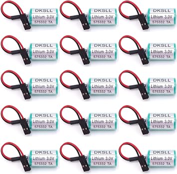 15 Pack 575332 3V 950mAh TA PLC Battery with Black Plug for 6FC5247-0AA18-0AA0, 810D 840D PLC