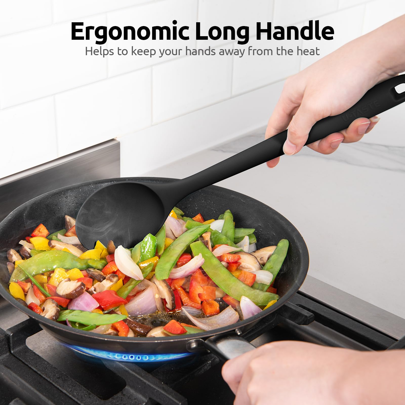 U-Taste Cuillère Extra Longue En Silicone 33.9 Cm - Résistante 315°C Antiadhésive (Bleu Nuit)