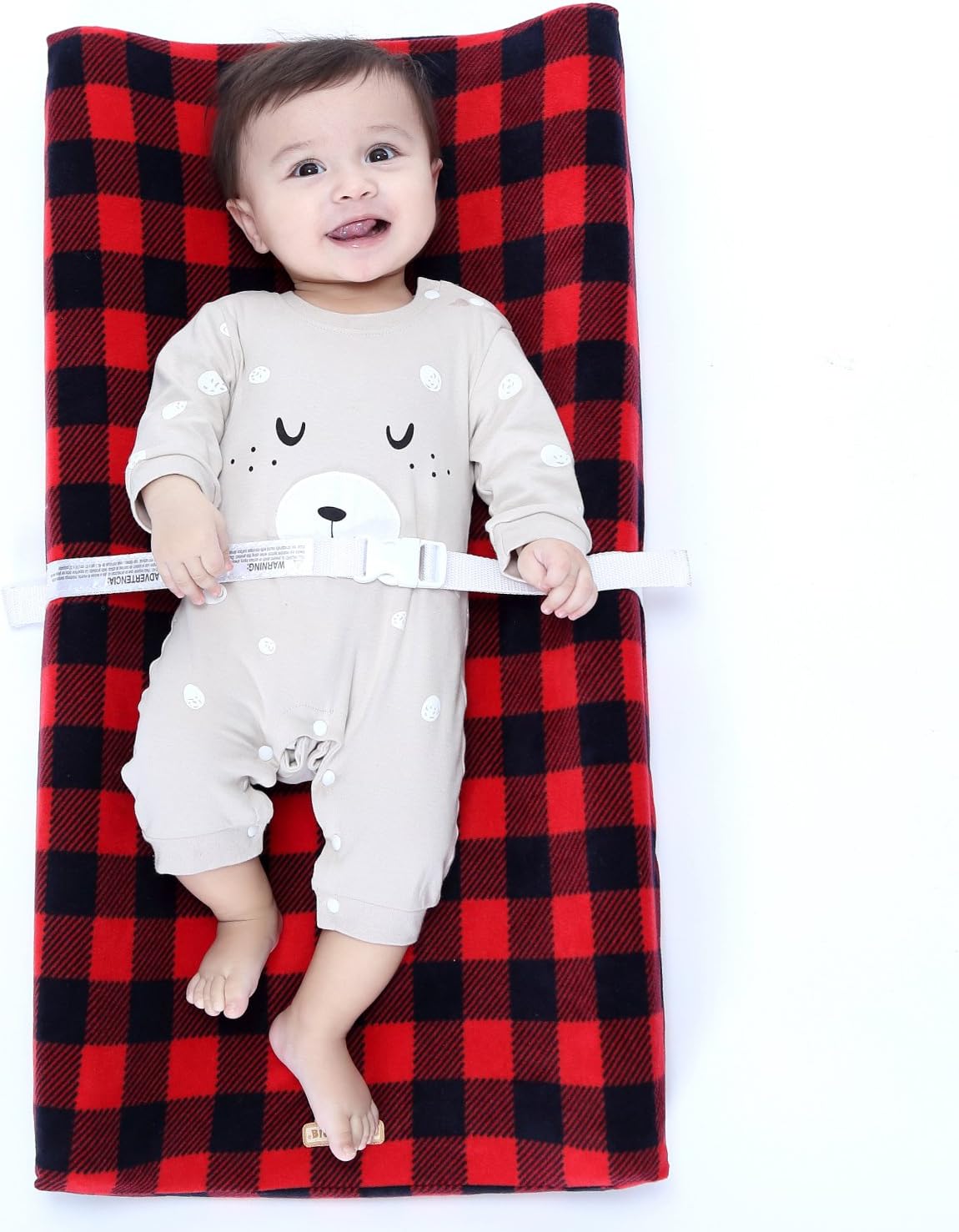 BlueSnail Plush Super Soft and Comfy Changing Pad Cover for Baby 2-Pack (Red Buffalo Palid)