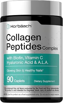 Horbaach Collagen Peptides | 90 Caplets | Skin and Nail Health