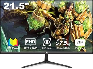 Business Computer Monitor Kenowa PC Monitor 21.5 Inch 75Hz IPS FHD 1080P,3ms,99% SRGB ColorScreen Gaming Monitor with HDMI&VGA Port for Laptop/PS3/PS4/Xbox/Switch,VESA hole 75x75mm