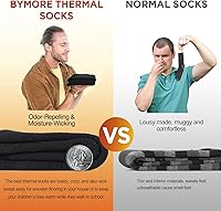 Vista 7 de Bymore 2Pairs Thermal Socks for Men,Heated Thick Crew Socks,Warm Winter Socks Insulated Cold Weather