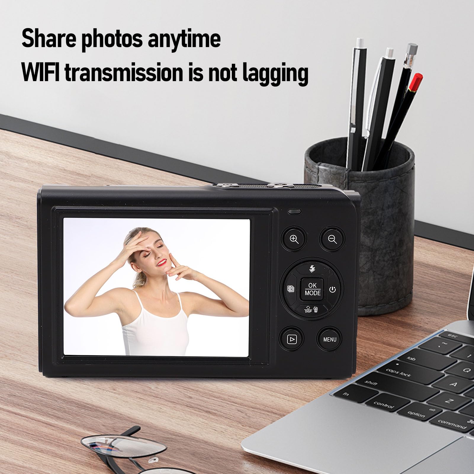Annadue Camera Digitale da 5K 80MP per Adolescenti con Doppio Schermata, Zoom 18x e Focus Automatico, Trasferimento WiFi e Webcam, Incorporato in Flash e Borsa da Viaggio (32GB)