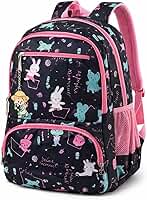 Mochila Infantil e Juvenil Estampada 25L em Poliéster Resistente 4 Bolsos com Zíper, Costas Acolchoadas, Alças Confortáveis e Chaveiro Decorativo