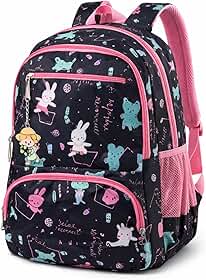 Mochila Infantil e Juvenil Estampada 25L em Poliéster Resistente 4 Bolsos com Zíper, Costas Acolchoadas, Alças Confortáveis e Chaveiro Decorativo
