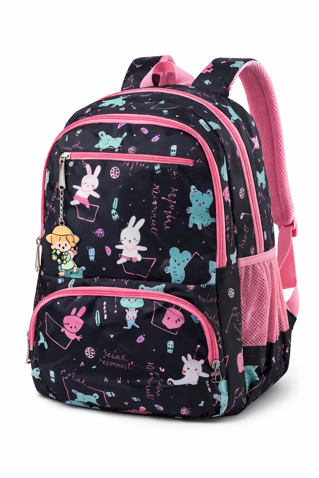 Mochila Infantil e Juvenil Estampada 25L em Poliéster Resistente 4 Bolsos com