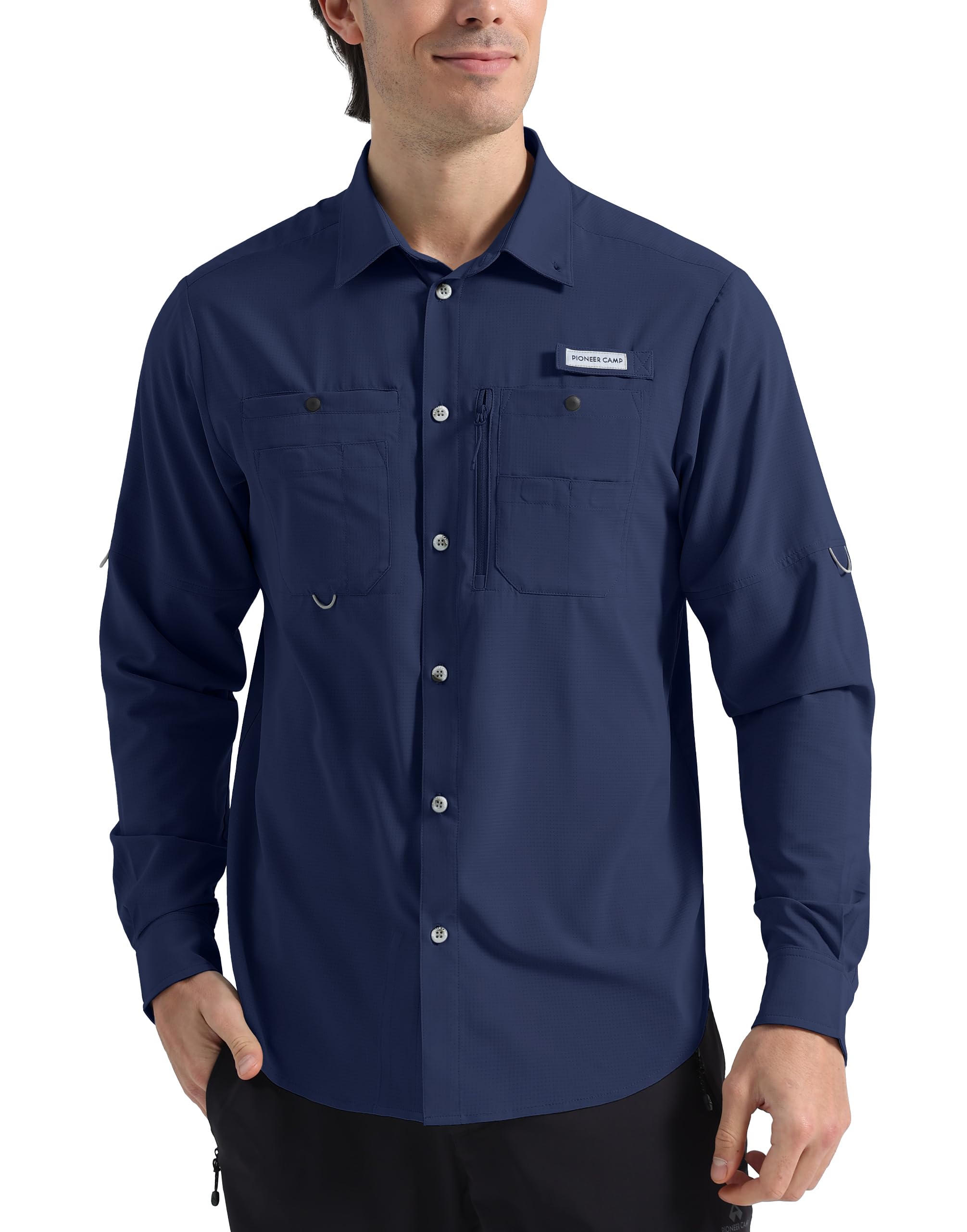 Men's Fishing Shirts Long Sleeve UPF50+ Sun Protection UV Button Down Shirts Quick Dry Cooling for Hiking Safari