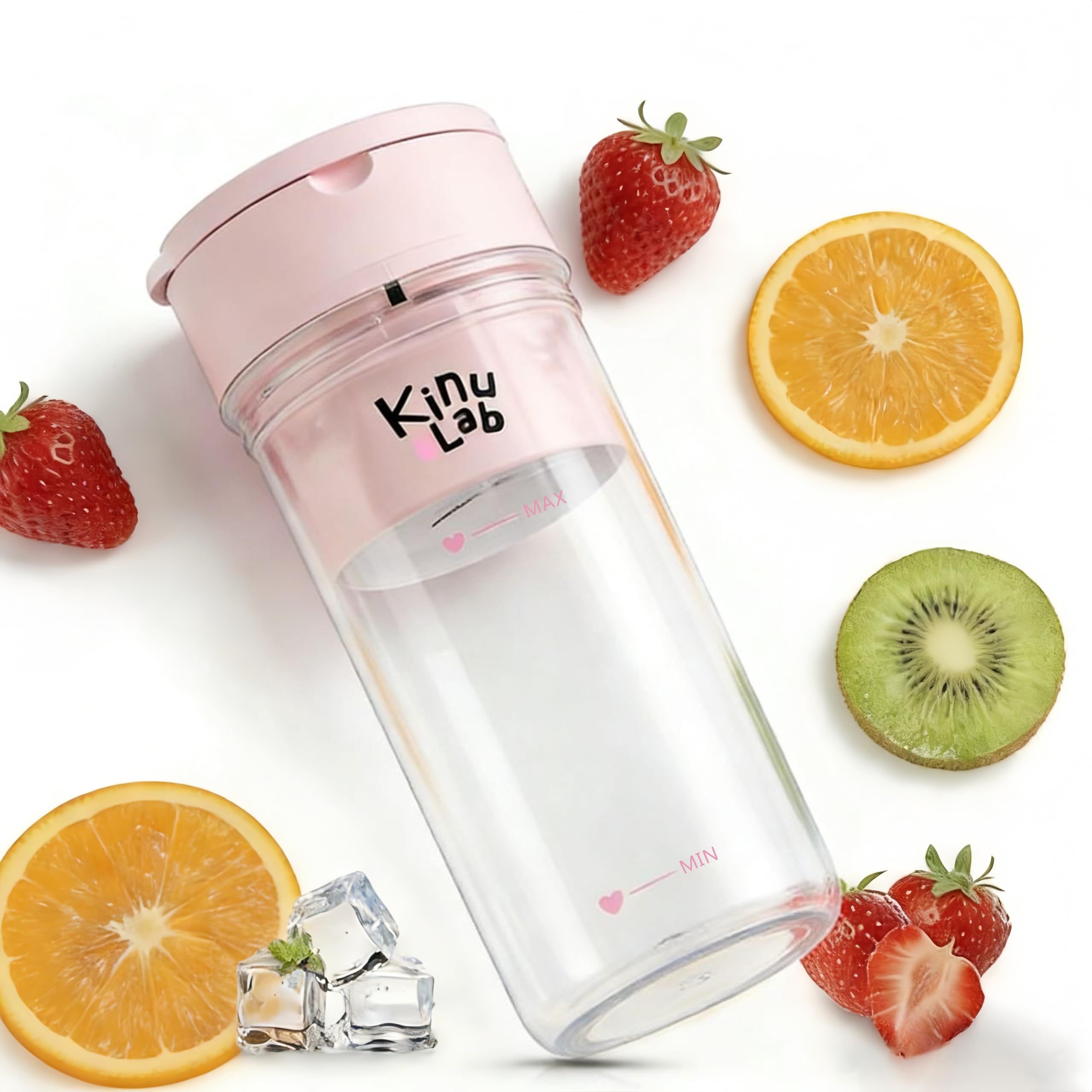 ミニスムージー ホワイト 500ml Amazon | Kinu Lab ミキサー スムージー 小型 ジューサー 野菜 果物