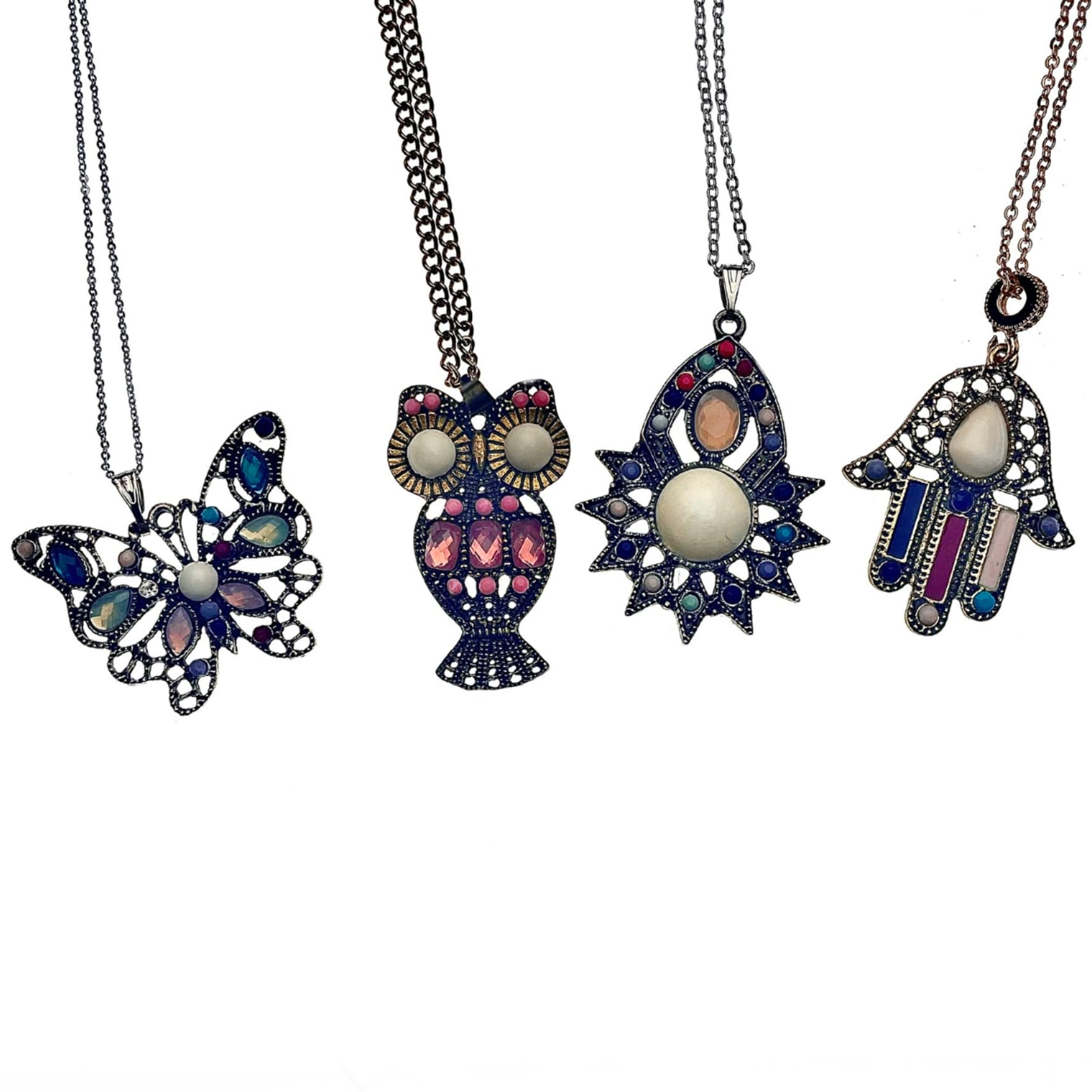 Meerschaum and Pewter Pendant and Necklace Assorted 1 Piece