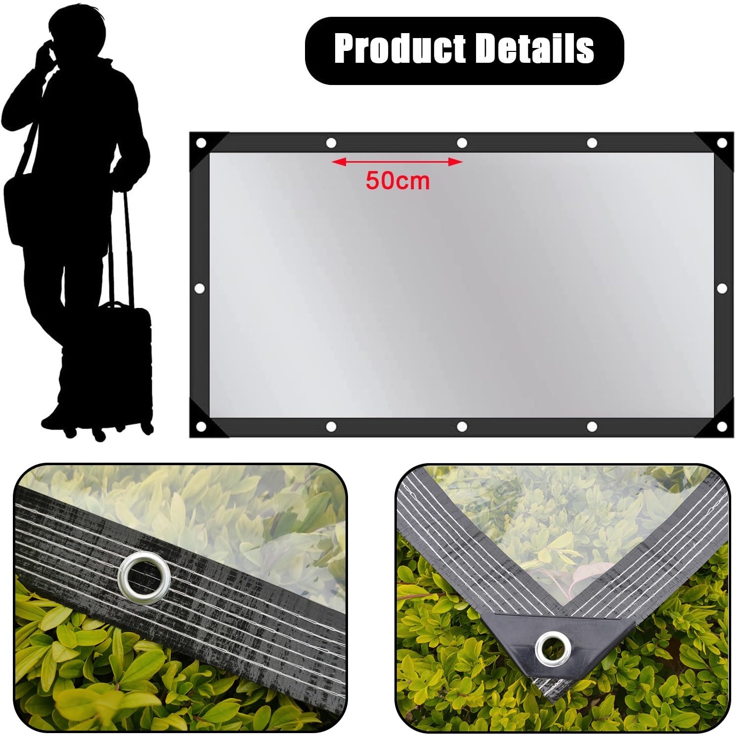 Bâche Transparente, 2,5x4,5m Résistant Aux Intempéries Bâche en Plastique avec Oeillets Jardin Imperméable Transparent Bâche PE Couverture De Plantes(2.5x4.5m)