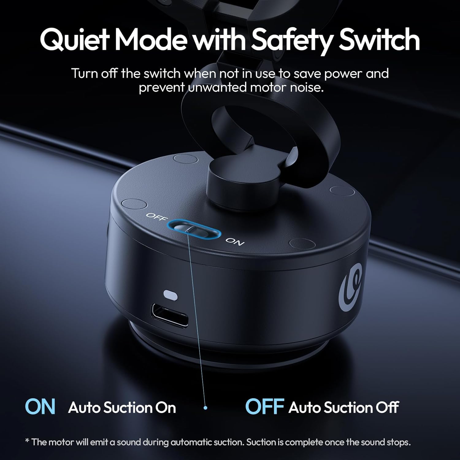 ULANZI SK22 Electric Phone Holder for Car, Vacuum Suction Magnetic Phone Mount, Folable 360° Adjustable Car Accessories for for Car GPS Vlog iPhone 17/17Pro/16/15/14/13/12, Black