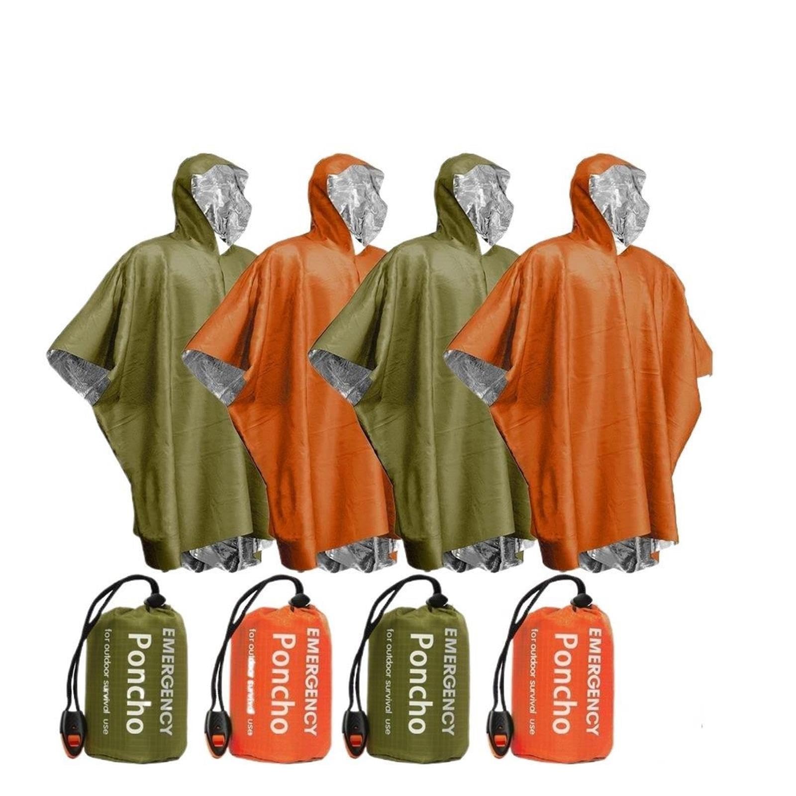 Genérico Poncho Lluvia Térmico Reflectante con Bolsa Camping Senderismo