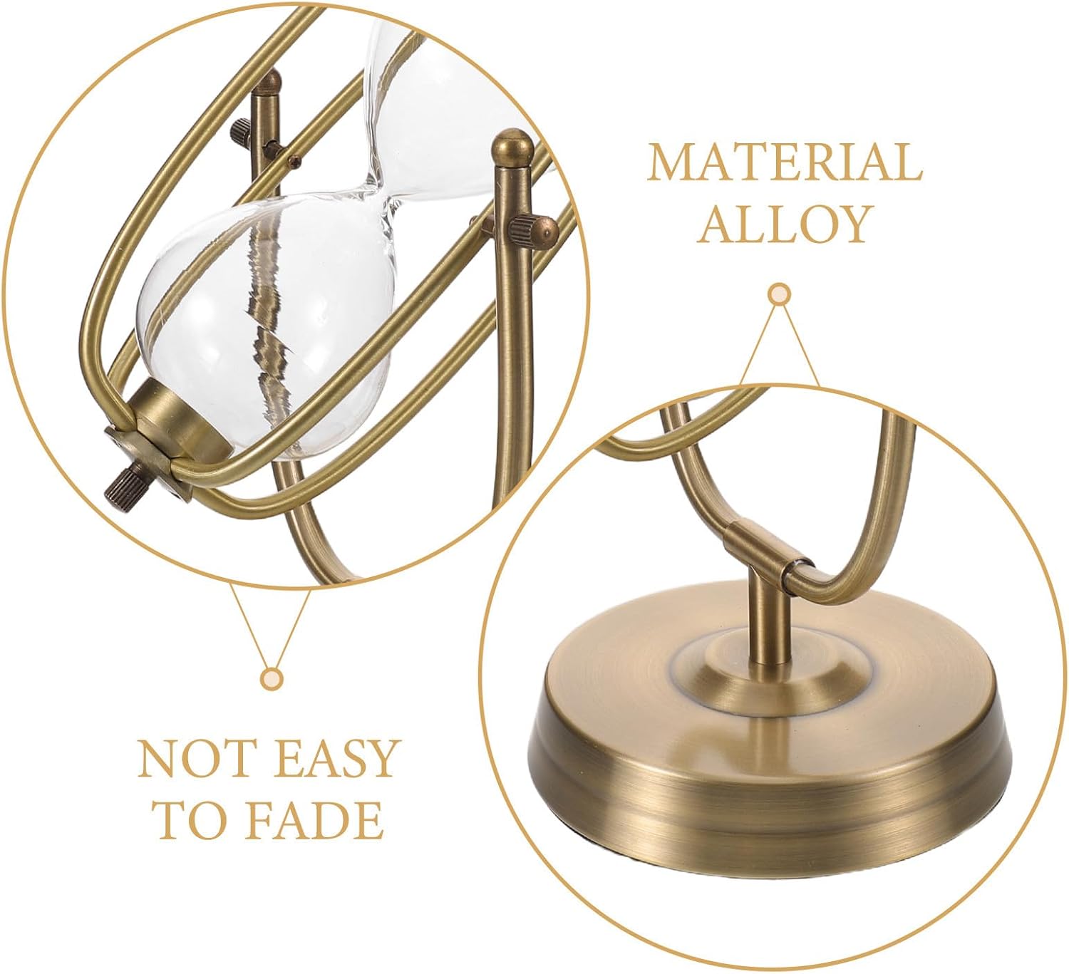 Empty Hourglass - 10" DIY Sand Timer - Unity Sand Hourglass with Metal Frame, 360° Rotation - Vintage Hour Glass for Wedding Birthday Ceremony Home Office Decor