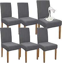 Granbest Set of 6 High Quality Waterproof Chair Covers for Dining Room Kitchen Party Hotel (Light Grey)