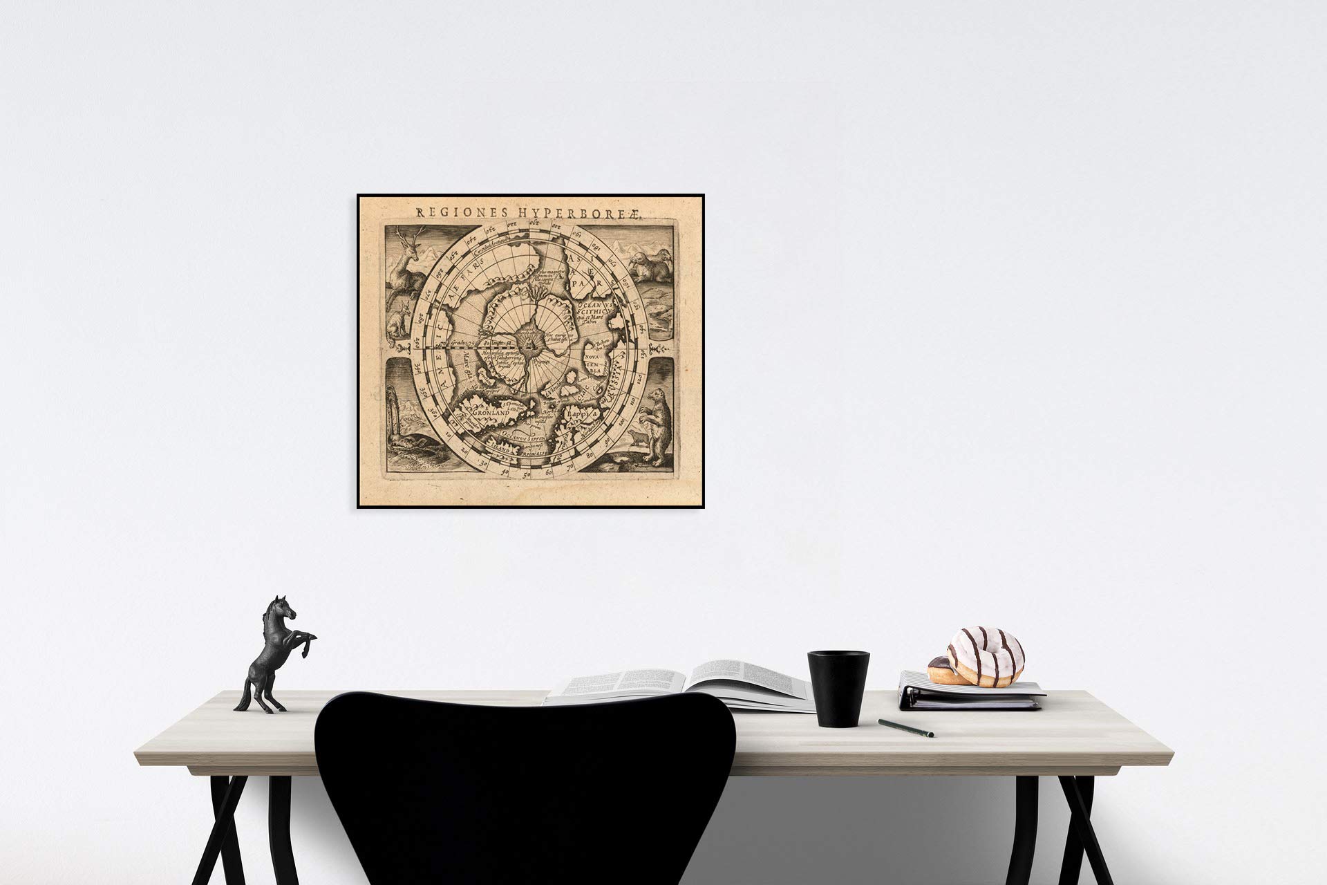 Amazon.com: Historic Map - Regiones Hyperboreae/Bertius' Reduced