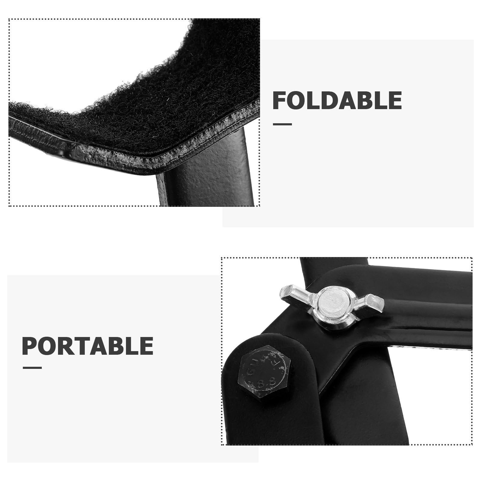 Mipcase Cavalletto Solleva Moto in Metallo Nero per Ruota Anteriore e Posteriore, Pieghevole e Sollevamento senza Sforzo per Manutenzione e Riparazione Moto