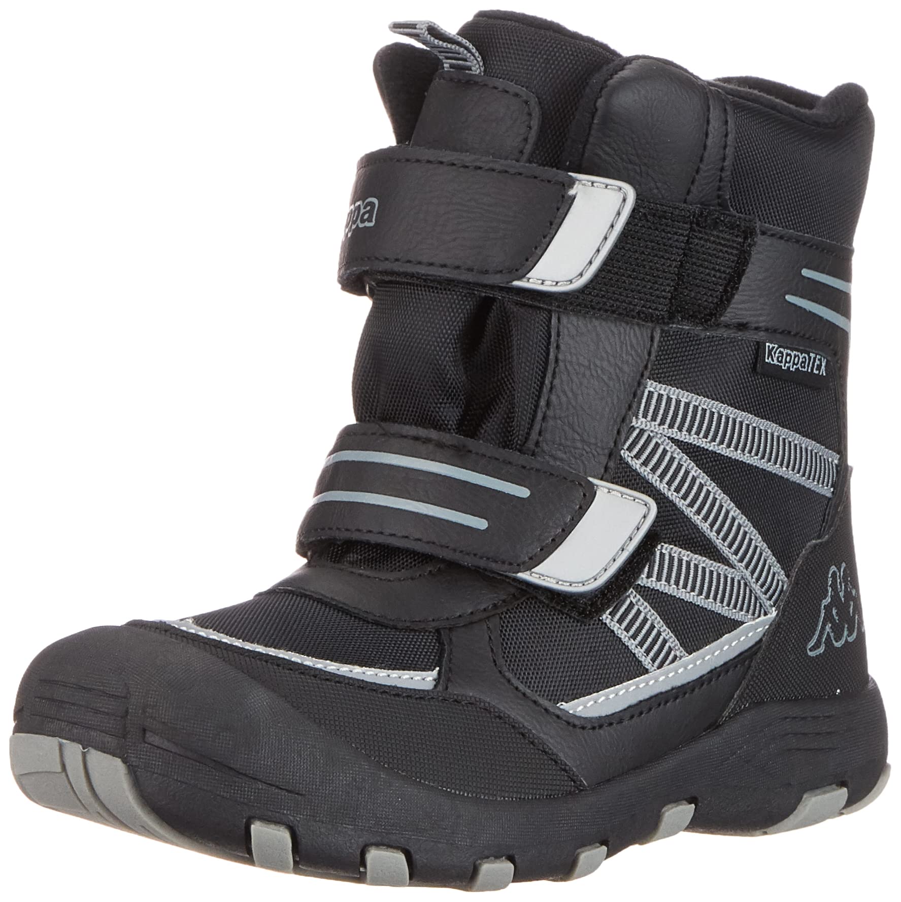 Kappa Blackpool Tex K Snow Shoe, Black Grey, 9 UK Child