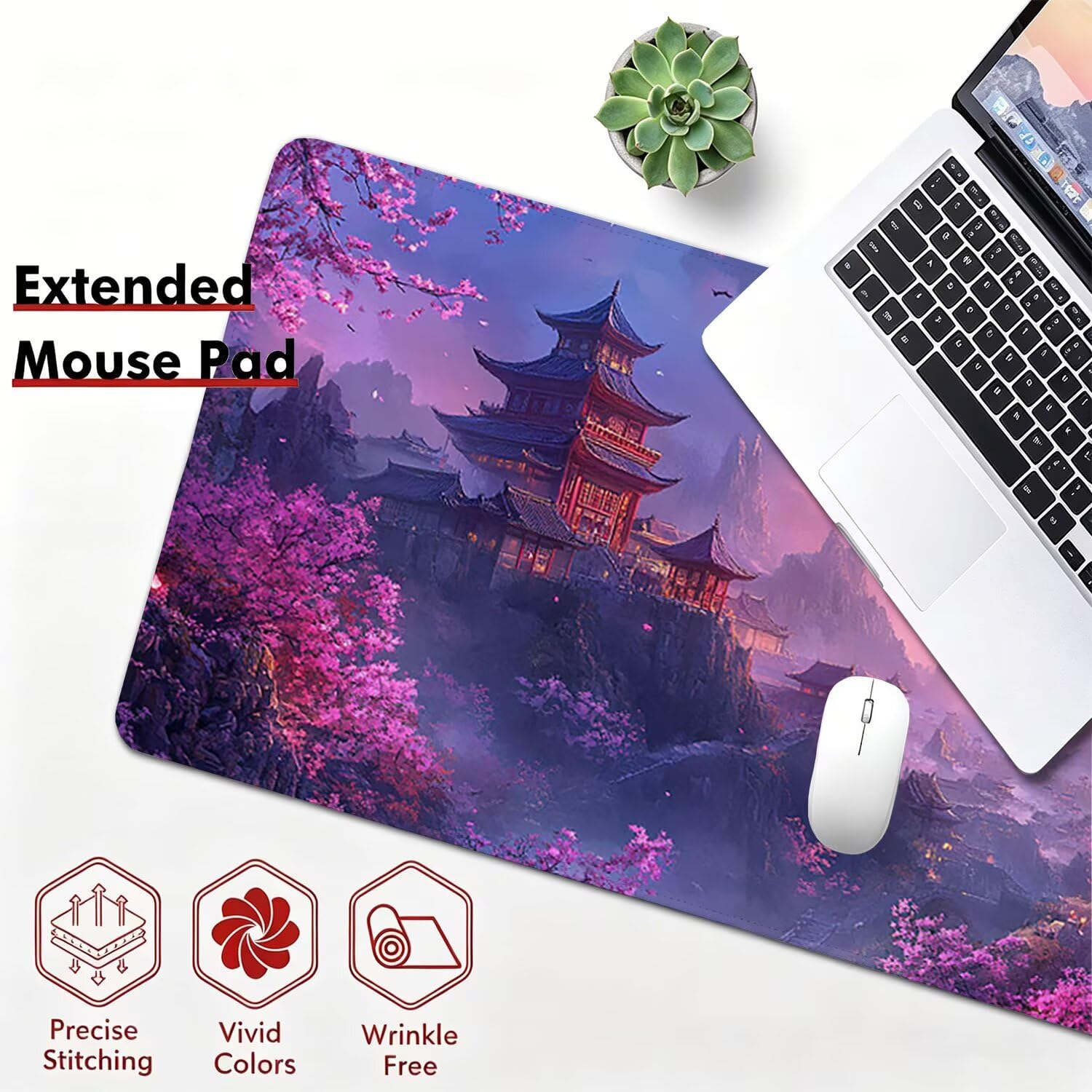 Tappetino Mouse Gaming XXL, Mousepad 900x450x4mm paesaggio attico 0x0-400