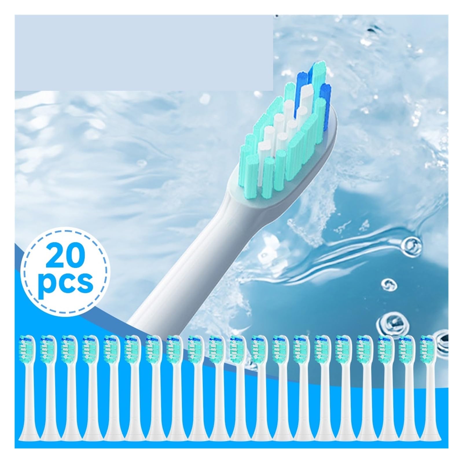 12 cabezales adultos, compatible con Philips | Cabezales de cepillo dental de plástico para reemplazo diario y cuidado bucal habitual(20HB90B)