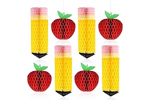 8 Pcs Back To School Ceiling Decorations for Classroom, 3D Honeycomb Pencil...