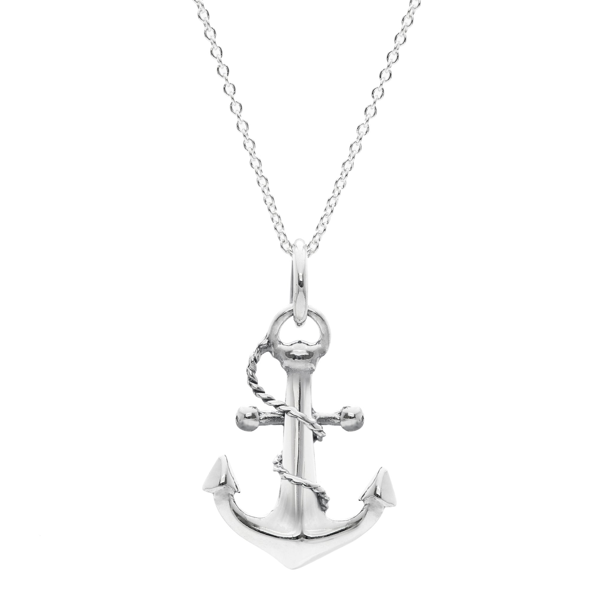 Silverly Collana con Ancora Blu Navy in Argento Sterling per Donna | Ciondolo Nautico Semplice su Catena a Maglie da 18" | Gioielli in Argento 925 in Stile Vintage per Donna