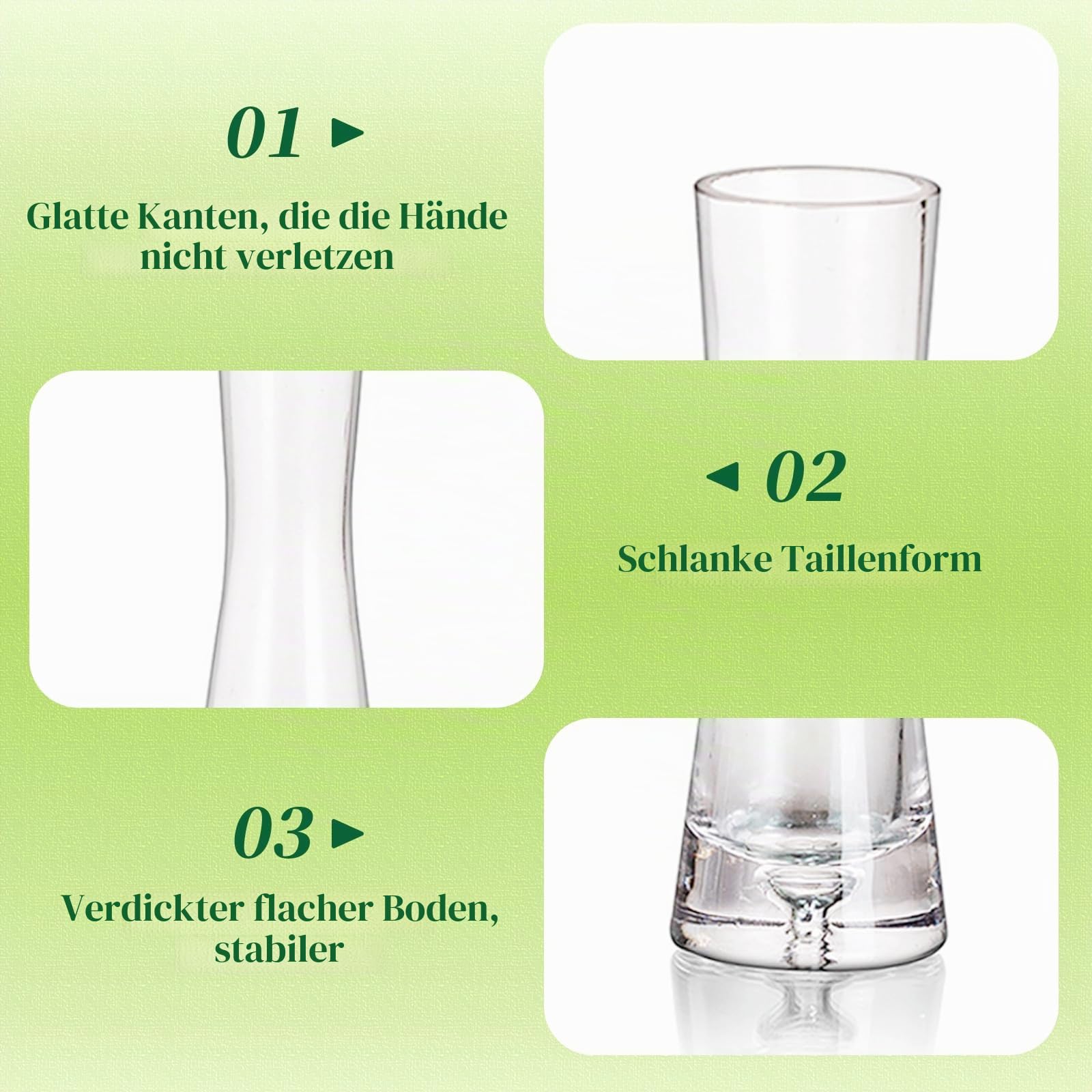 Hewory Kleine Vasen 20cm Vase Schmal Blumenvase 18er Vase für Eine Rose | Klar Glasvase, Kleine Vasen für Tischdeko, Modern Vasen Set für Hochzeitsdeko, Party, Geburtstag, Wedding, Geschenk