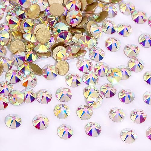 Diamantes de imitación de 16 cortes, no termoadhesivos con parte trasera plana para manualidades, diamantes de imitación de uñas, gemas de diamantes