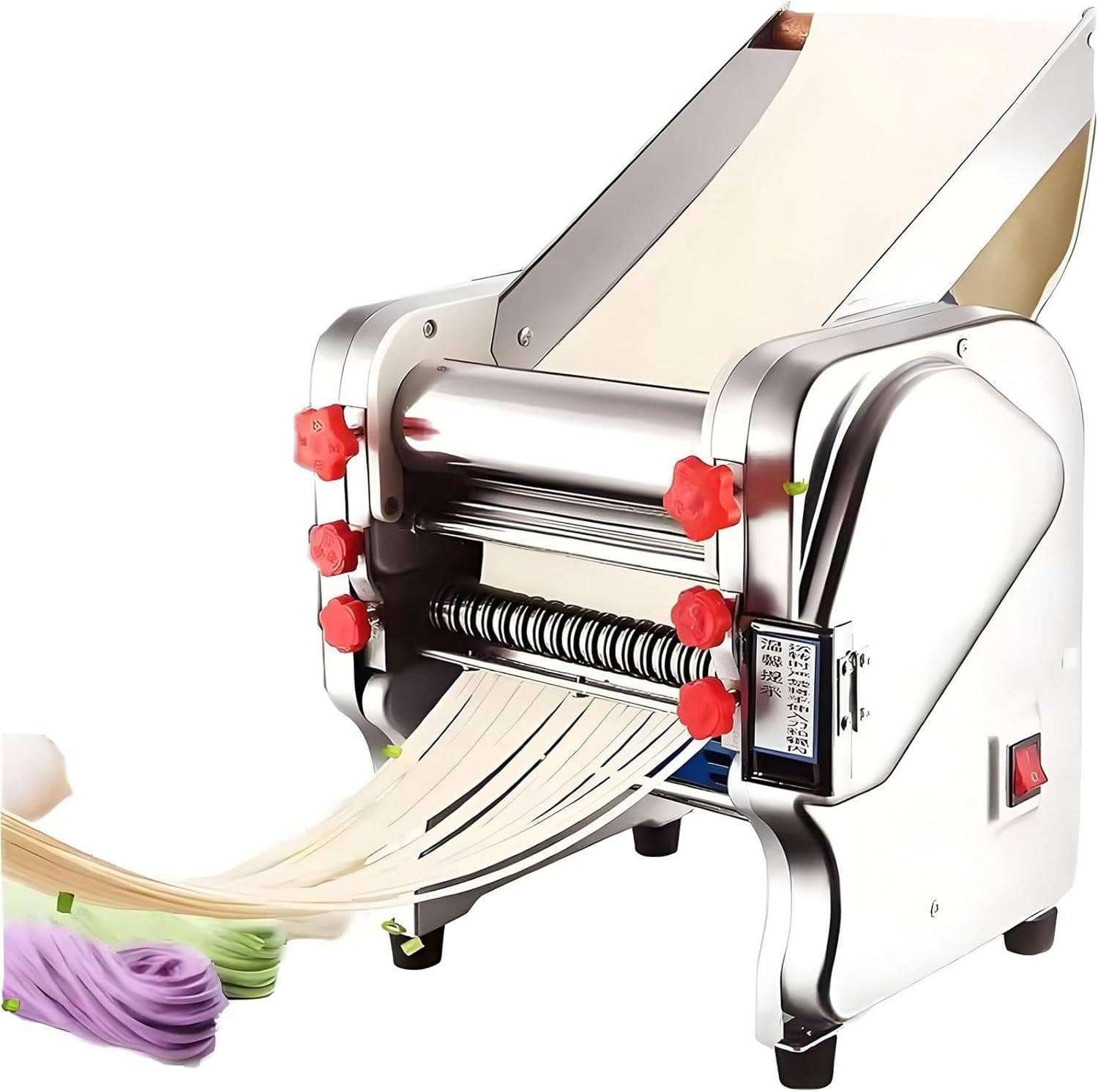 550w/750w Macchina Automatica per Fare Pasta Tagliatelle Elettrica Macchina per Pasta Fresca Sfogliatrice in Acciaio Inox,Gradi Spessore Regolabili,0.3-20mm Gradi Di Spessore Regolabili 160