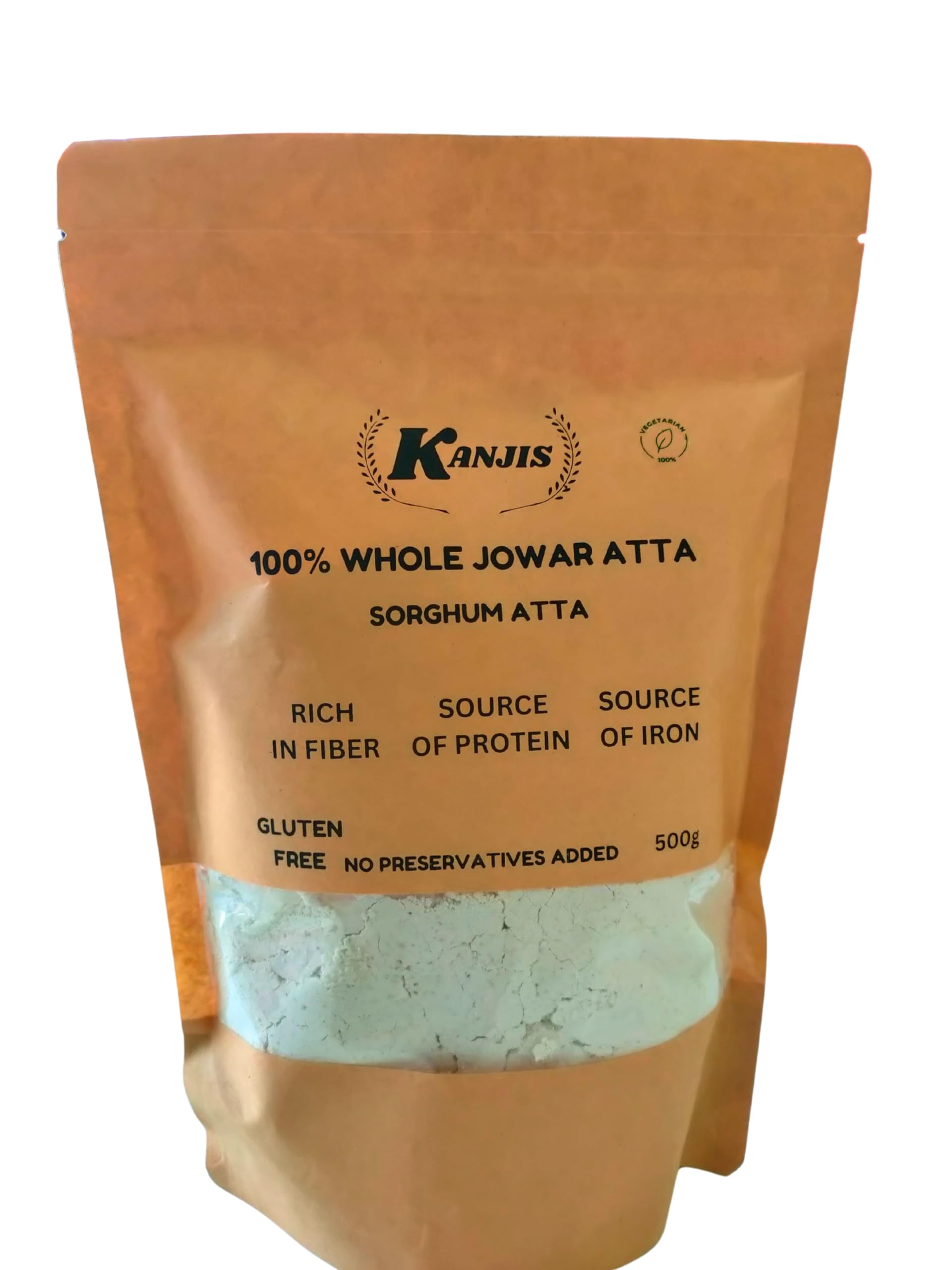 Kanjis Jowar Atta,Javari Millet Atta Gluten-Free Sorghum Flour, Rich in Fibre and Protein, 500g, Pack of 1 * 500g