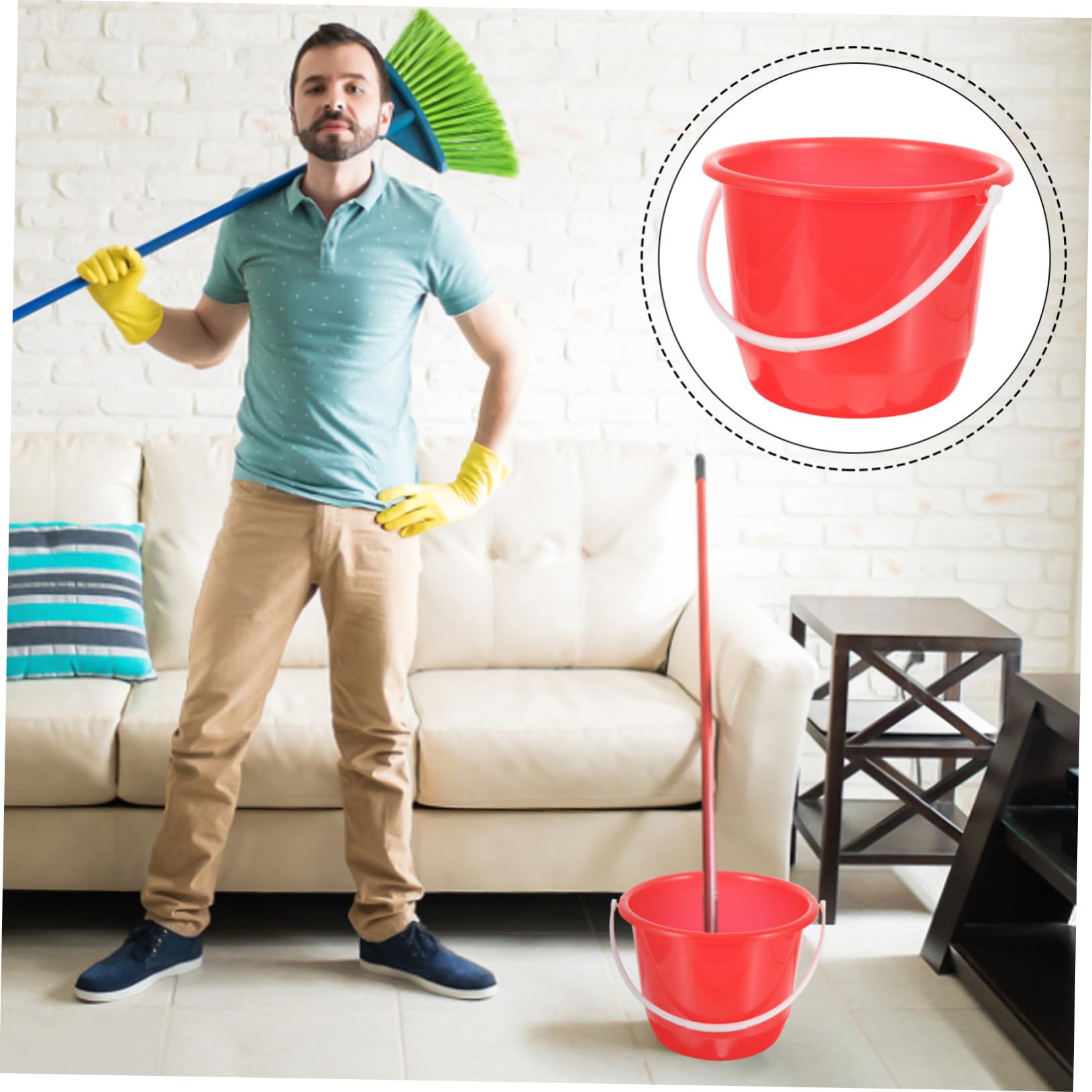 2 Pièces Seau Plastique Multi Usage avec Seau de Rangement pour Maison Jardin et Camping