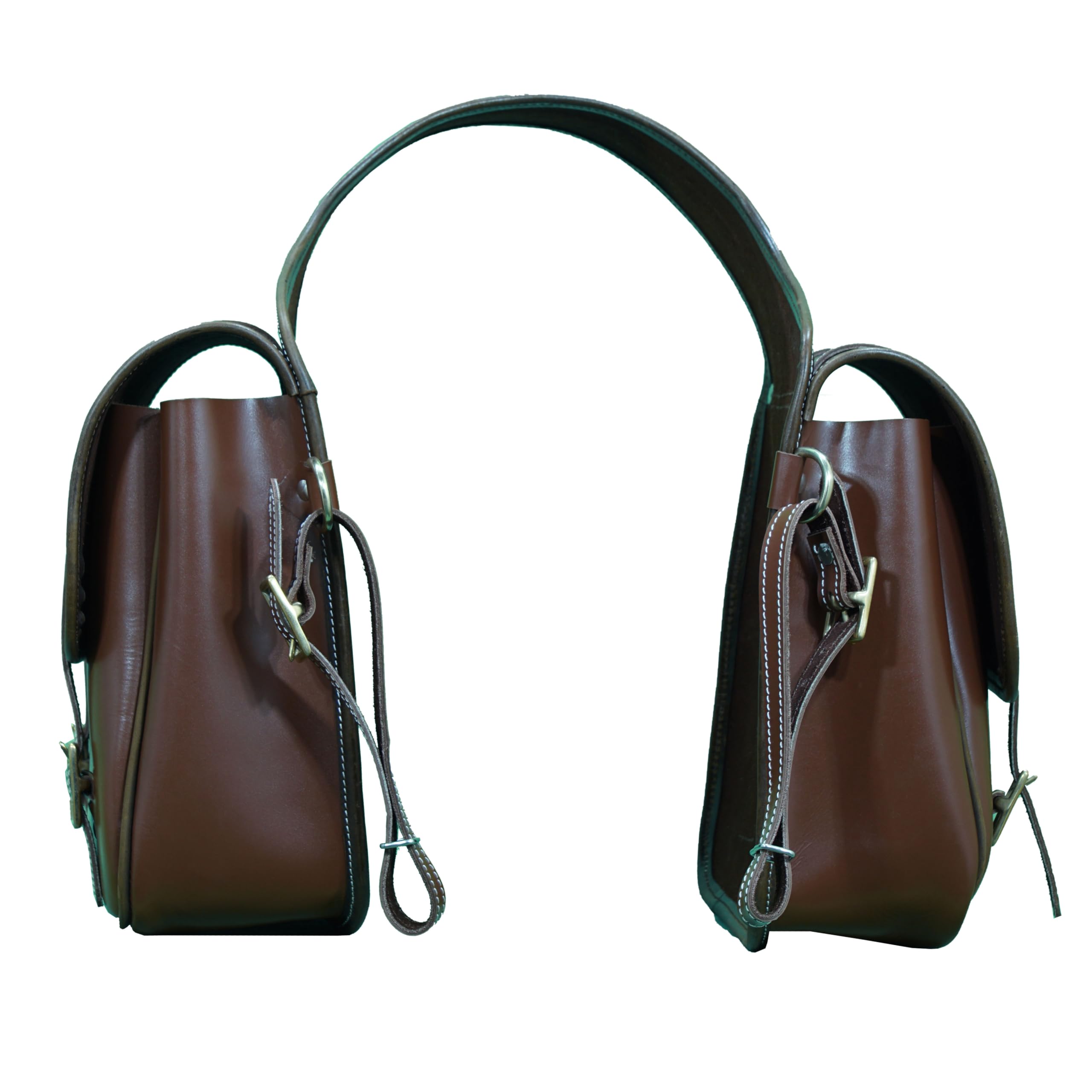 Grande Sacoche De Selle Western Vintage En Cuir Deux Tons - Sans Marque - Occasion Très Bon état