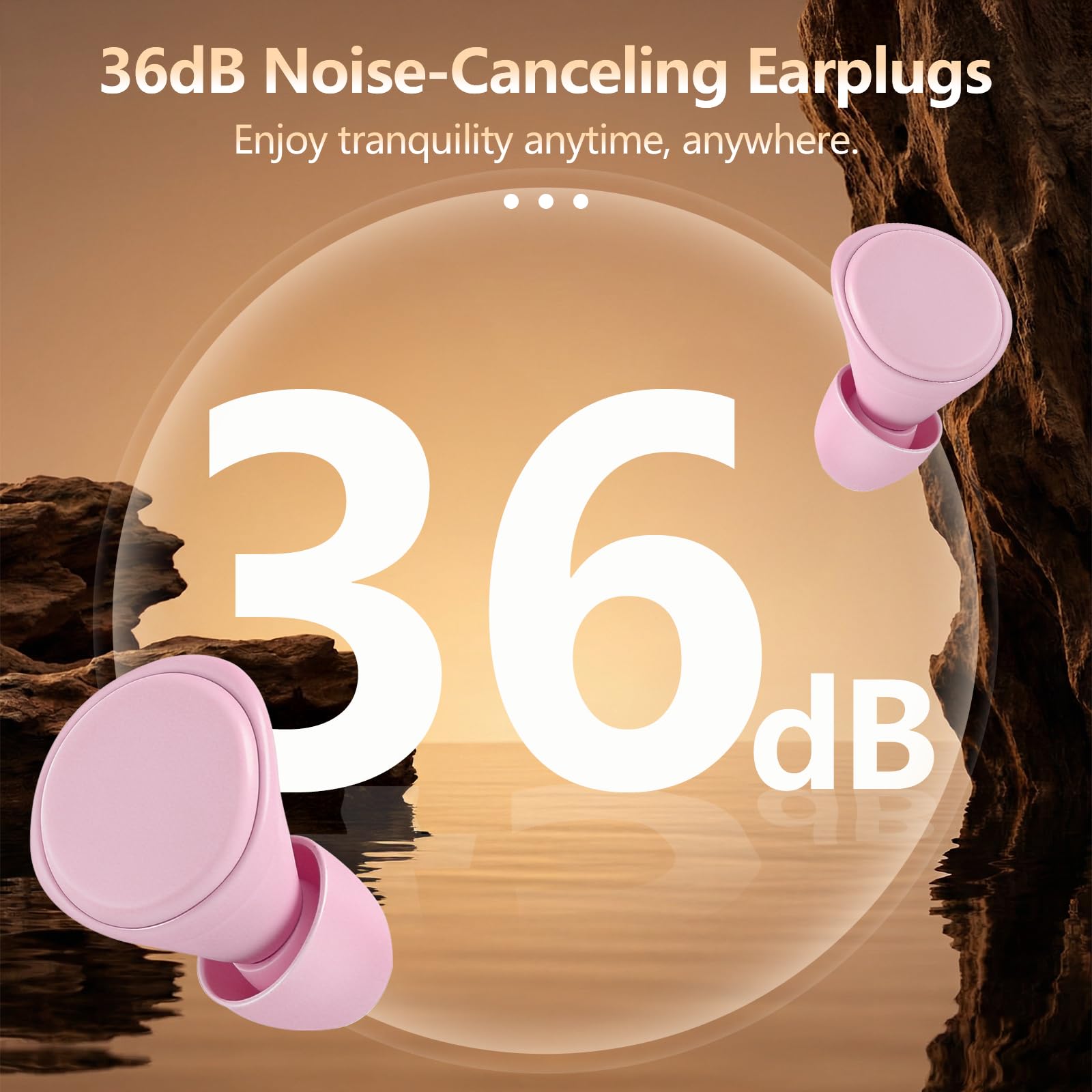 2026 Nuevos tapones para dormir con cancelación de ruido de 36 dB, suaves y reutilizables, protección auditiva para dormir