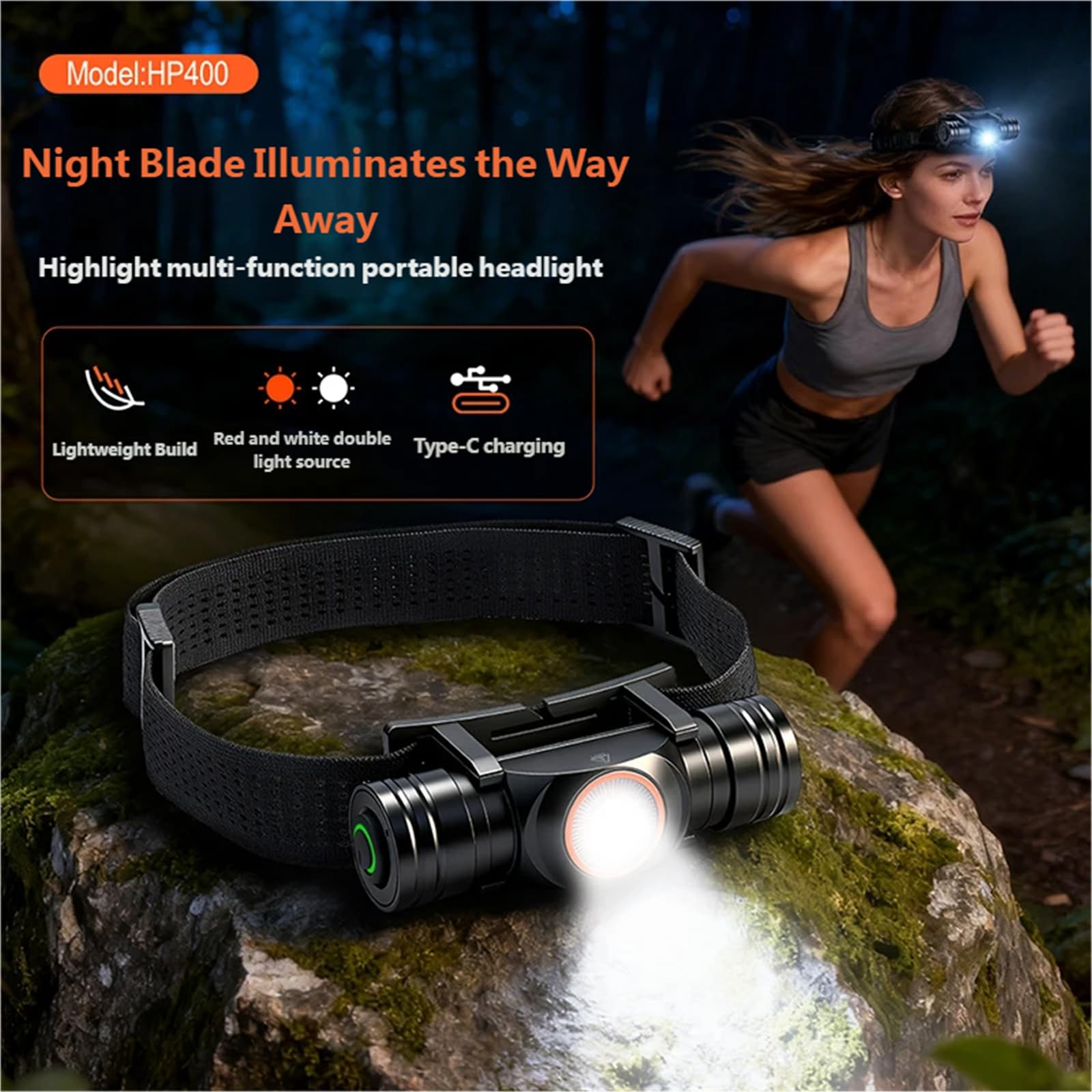Lampe frontale puissante pour la pêche, lampe de poche puissante, éclairage pour les urgences, les travaux de réparation et de travail