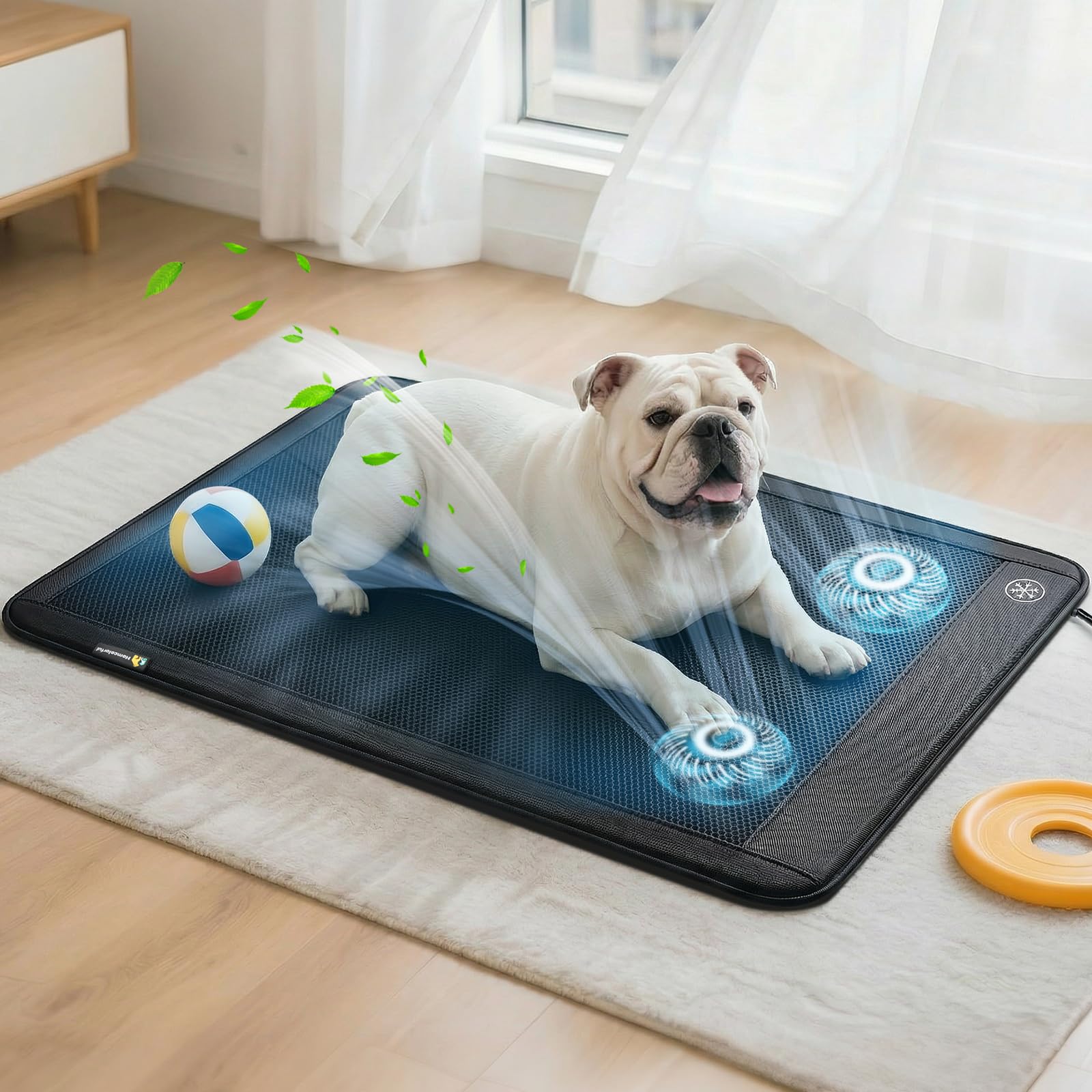 Photo 1 of Homcolorful Electric Dog Cooling Mat, 30"x24" Pet Cooling Mat Indoor for Dogs and Cats, 3 Cooling Levels, Ultra-Quiet Operation, Non-Slip Chill Pad for Dogs & Cats from 22–55 lbs, Ideal for Summer