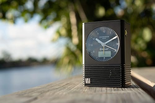 Miniatura 8 de Sound Rise Classic, SFQ-14 Radio despertador de cabecera y altavoz Bluetooth, con reloj analógico, radio FM, puerto de carga USB, Snoonze, y