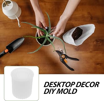 WOONEKY Flower Pot Mold with Excellent Breathability and Good Drainage Performance Large Silicone Creative Design and Resin Casting for Succulent Plant Pots for DIY Garden Use