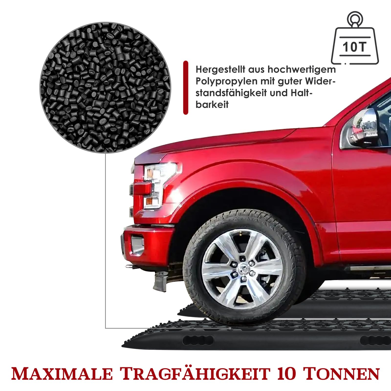UISEBRT 2 pezzi di tavole anti-impantanamento per fuoristrada, tavole di trazione per fango, sabbia e neve, con borsa di stoccaggio per SUV, camper, auto e camion, Nero