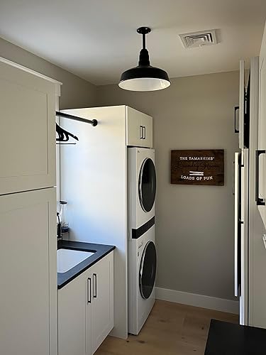 Miniatura 5 de Steel Lighting Co. Carson Barn Light  Colgante montado en el techo  Cúpula de 16 pulgadas  vástago inclinado de 12 pulgadas  Luz de acero de estilo