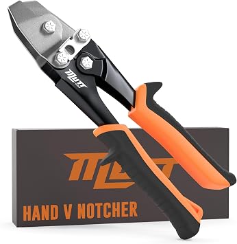 Mutt Tools 30 Sheet Metal Notcher for HVAC - Professional V Notcher with Spring-Loaded Design - Heavy-Duty Corner Cutter for Ductwork - Precision Steel Tool with Safety Lock