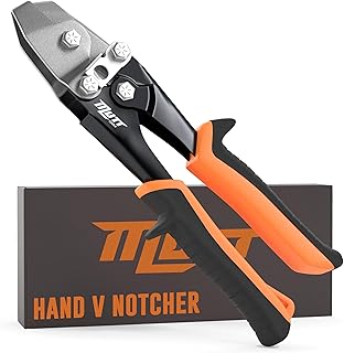 Mutt Tools 30° Sheet Metal Notcher for HVAC - Professional V Notcher with Spring-Loaded Design - Heavy-Duty Corner Cutter for Ductwork - Precision Steel Tool with Safety Lock