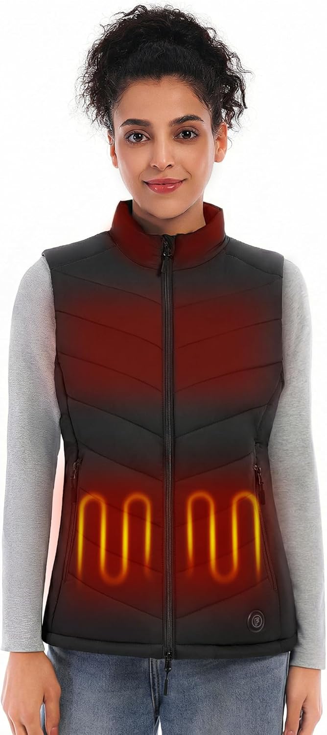 findway Heated Vest Women [New] with Rechargeable Battery, Lightweight & Consistant Warmth Puffer Heating Vest Quilted Jacket