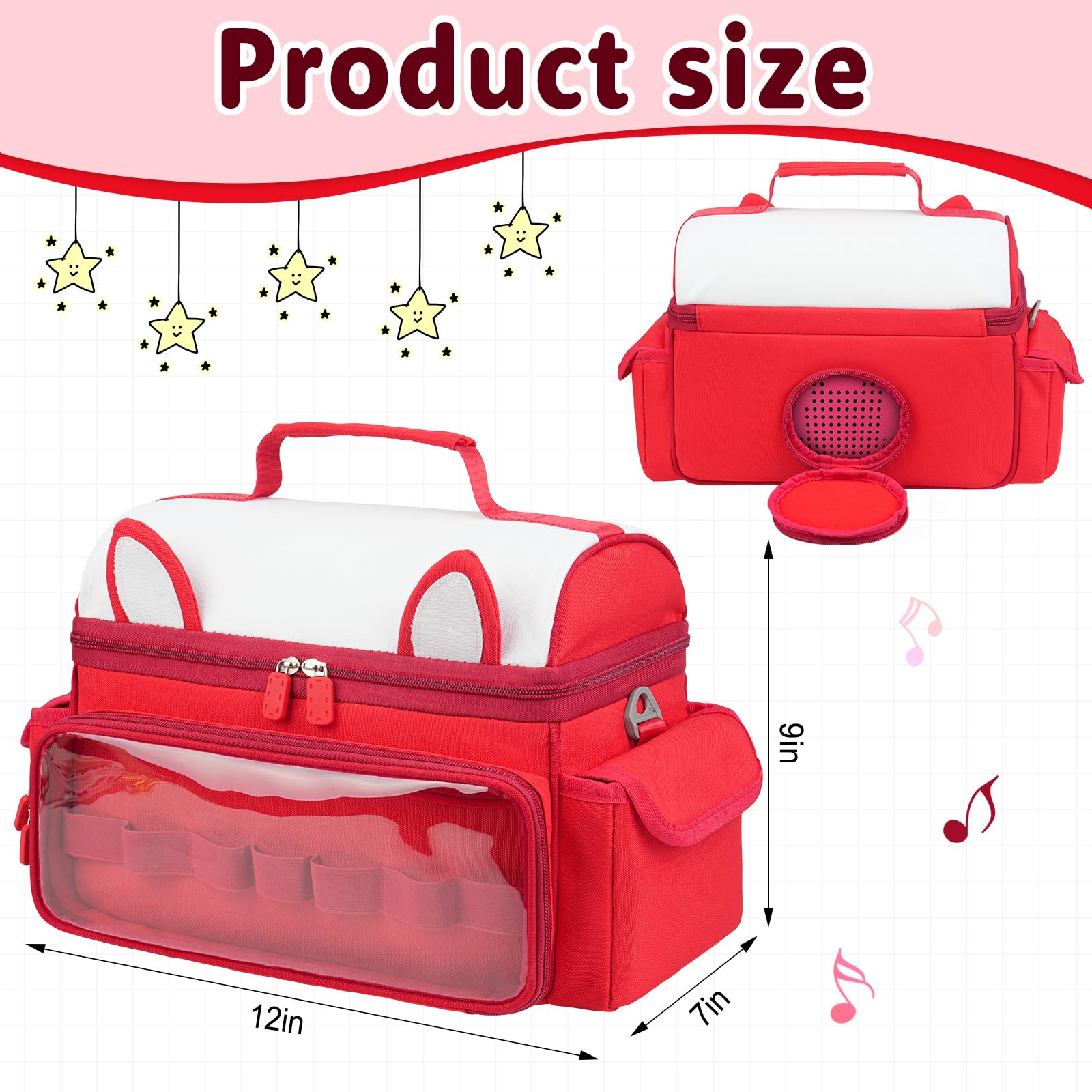 Jaffzora Carrying Case Compatible with Toniebox 2 & 1 Starter Set,Cute Storage Bag for Tonies Figures Characters,Tonies Headphones & Accessories - Image 2