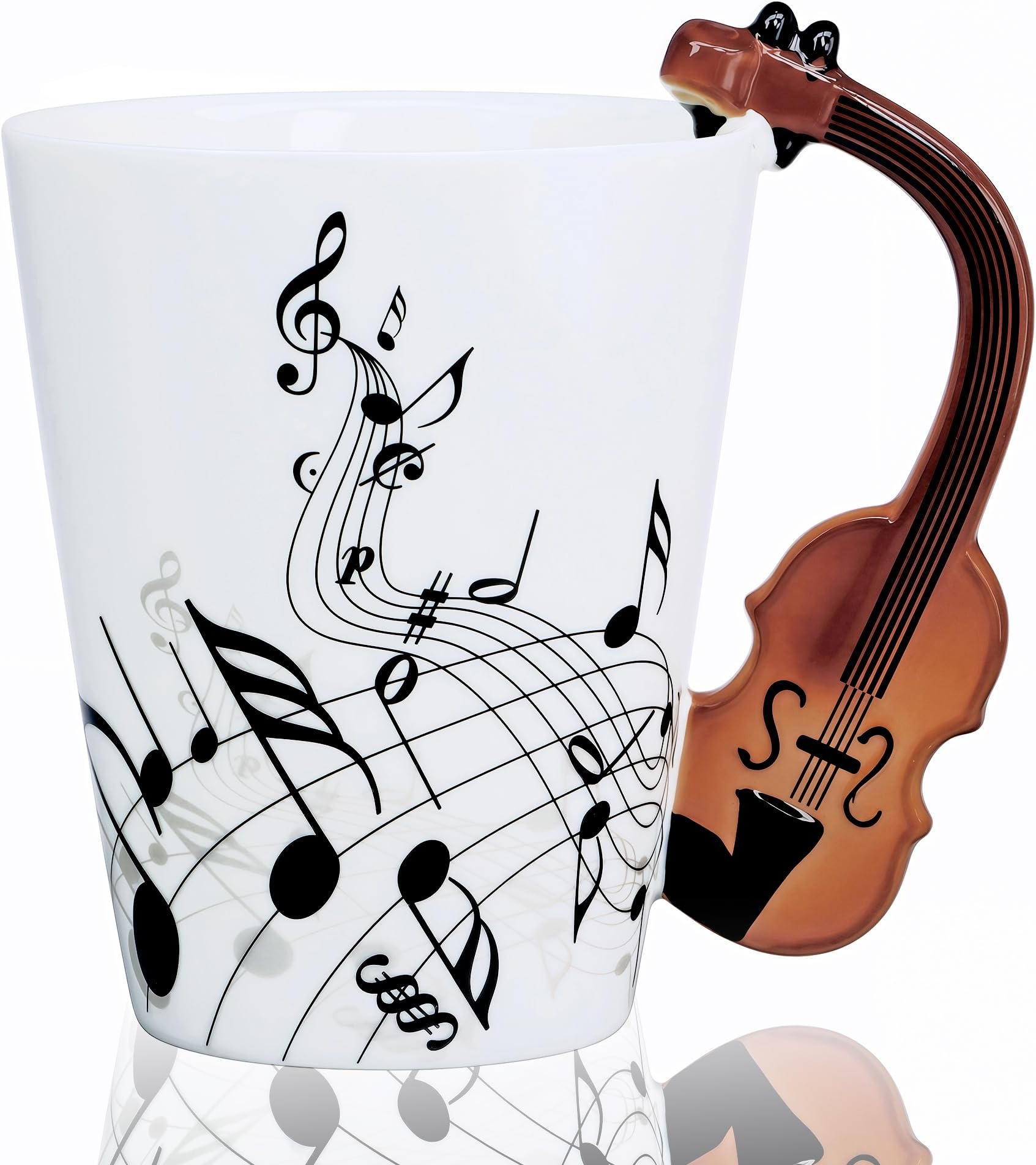 Violin Coffee Mug Gifts for Musician - 13.5 oz Violin Coffee Cup Violin Stuff Gifts for Music Lovers - Birthday Christmas Music Gift for Men Women