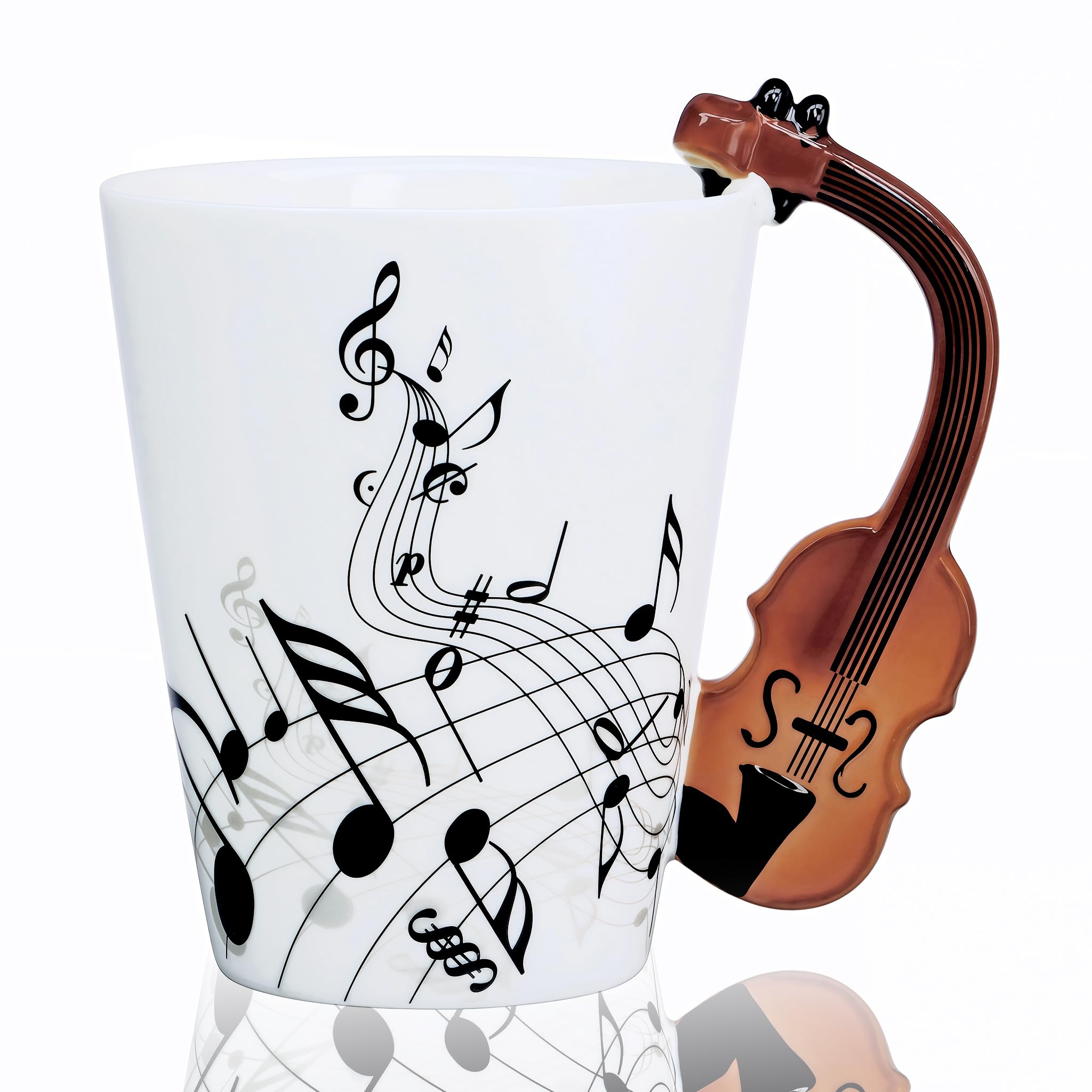 Violin Coffee Mug Gifts for Musician - 13.5 oz Violin Coffee Cup Violin Stuff Gifts for Music Lovers - Birthday Christmas Music Gift for Men Women