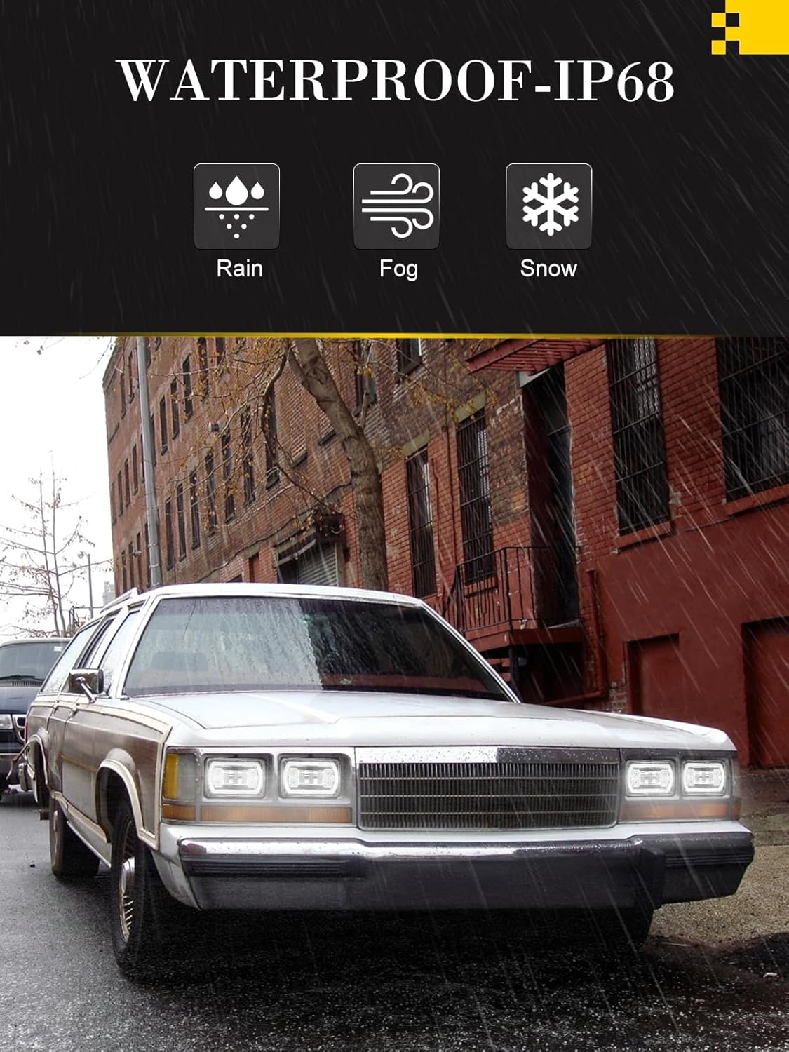 MAYELLO 4 PCS 4x6 Led Headlights DOT 60W Headlights for Kenworth Headlight Hi/Lo Sealed Beam Replacement H4651 H4652 H4656 H4666 H6545 4x6 Headlight Led Compatible with Kenworth Peterbilt-Chrome