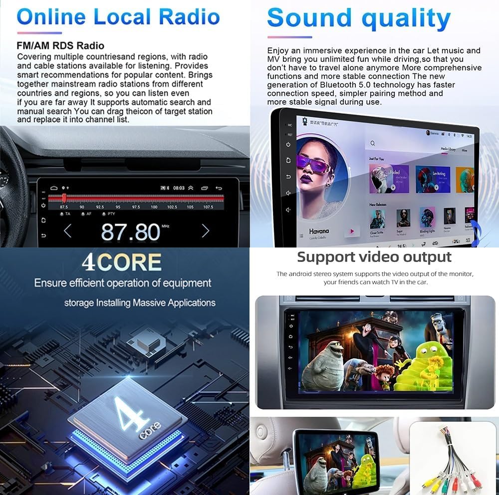 Autoradio Double DIN Android 15 avec écran Tactile 9 Pouces, Navigation GPS, Radio FM Bluetooth, caméra de recul, Ventilateur, Mirror Link et Lecteur multimédia pour Honda Fit Jazz 2014-2017.